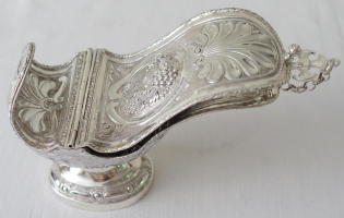 French Antique Baroque Solid Silver Thurible and Boat